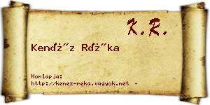 Kenéz Réka névjegykártya